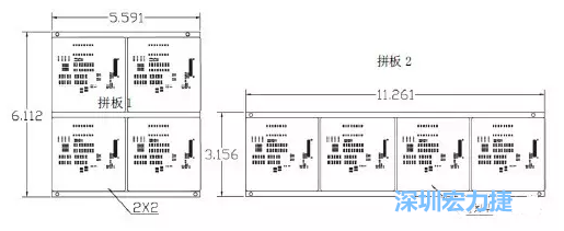 如圖9所示在兩種拼板中PCB單元的排列方式不同。拼板方式是V-CUT。這兩種拼板尺寸有明顯的的差異，將導(dǎo)致各自所需的生產(chǎn)拼板尺寸改變-深圳宏力捷