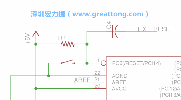 很多PCB設(shè)計(jì)者的設(shè)計(jì)不符合人體工學(xué)，他們使用很小的按鈕、不方便的元件配置和難以解讀的標(biāo)簽，千萬不要變成這樣！這次我們的設(shè)計(jì)有一個(gè)大小合適的重置按鈕（reset button）和可以清楚辨認(rèn)是否已經(jīng)接上電源的LED指示燈。