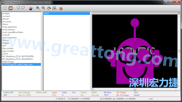 目前這個Library IT_robot_logo_new.mod 只有一個footprint。如何增加更多footprint 到這個library 中呢?