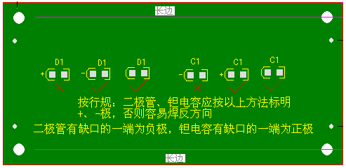 關于二極管、鉭電容的極性標注